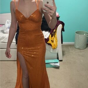 Orange Prom Dress Size 2